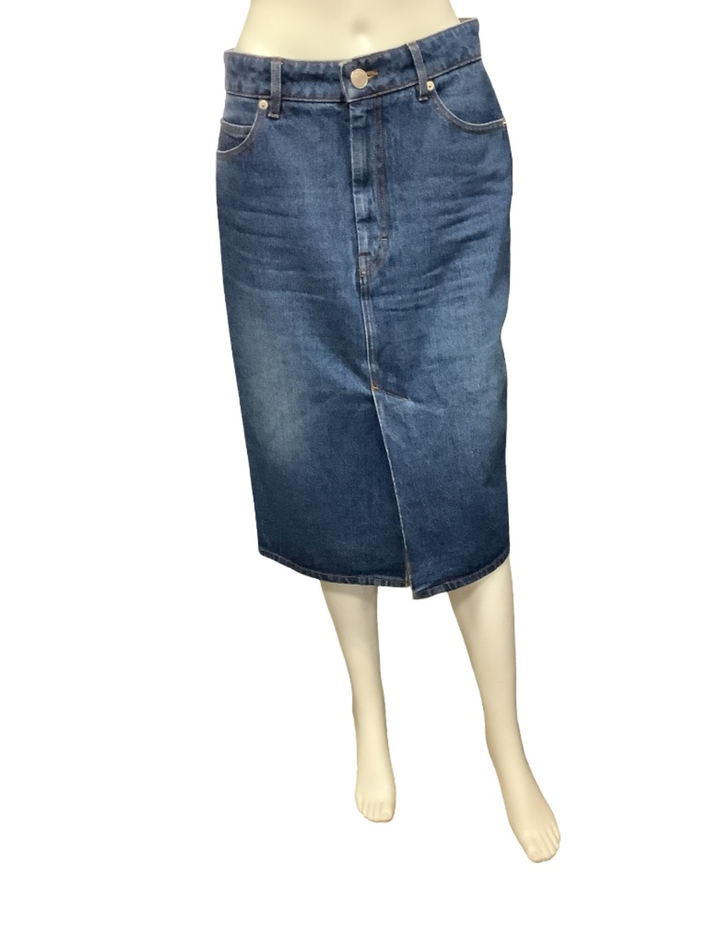 Ami Midi Jean Skirt Size: M